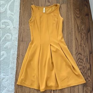 Tyche Mustard Fit & Flare Dress Size Small